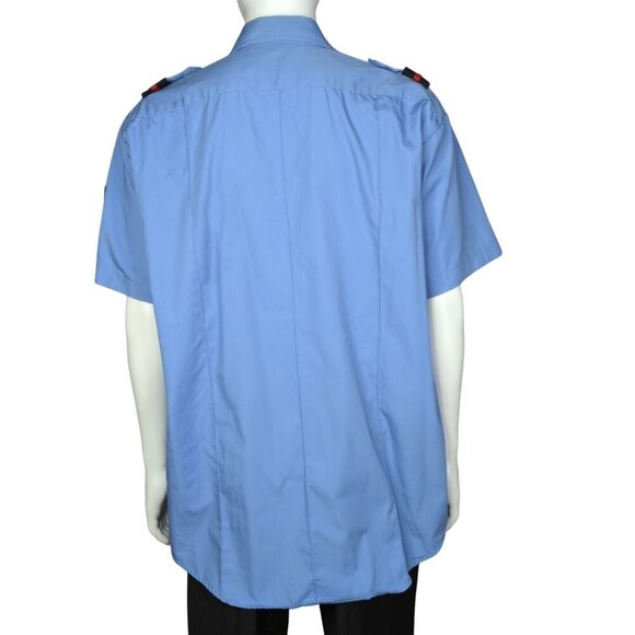 DutyPro Mens Blue Short Sleeve Uniform Shirt With Patches 65% Polyester 35% Cott - Picture 3 of 9